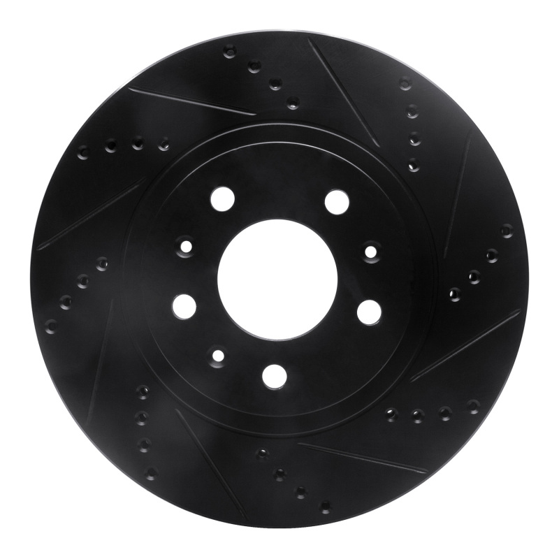 Cadillac CTS Brake Rotor (1) - Front Right - R1 Concepts - Drilled & Slotted - Black - `03-`07